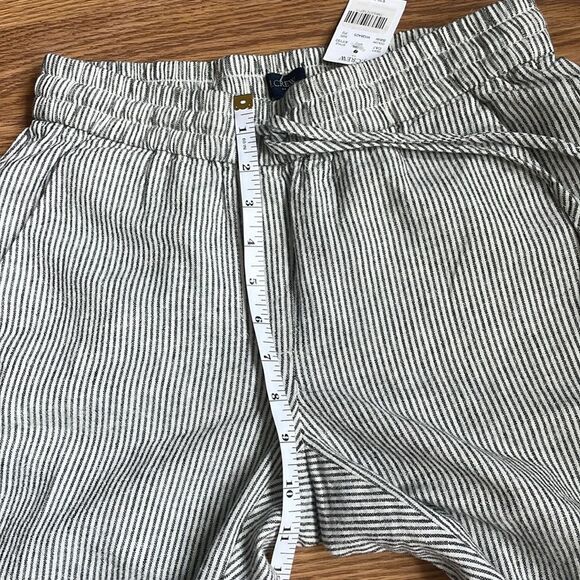 J Crew Striped linen-cotton blend drawstring pant Size P2 - Picture 12 of 15